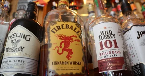 Alcohol in a bar Stock Footage 114675417