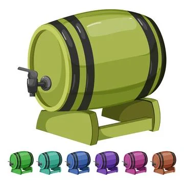 Alcohol barrel wine cartoon vector graphic 스톡 일러스트