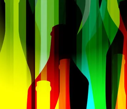 Alcohol bottle color vector Ilustración de archivo
