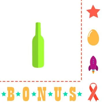 Alcohol bottle computer symbol Stock Illustration