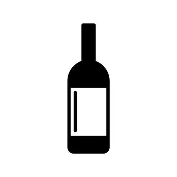 Alcohol bottle icon simple flat style vector illustration Stock Illustration
