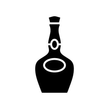 Alcohol bottle icon simple flat style vector illustration Stock Illustration