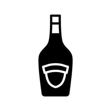 Alcohol bottle icon simple flat style vector illustration Stock Illustration