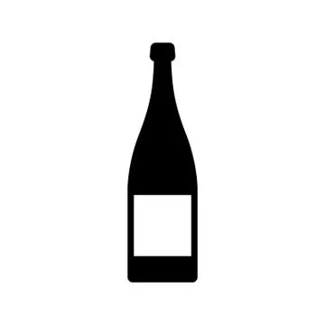 Alcohol bottle icon simple flat style vector illustration Stock Illustration