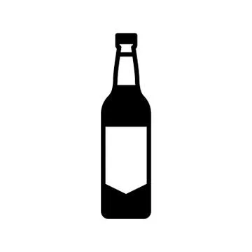 Alcohol bottle icon simple flat style vector illustration Stock Illustration