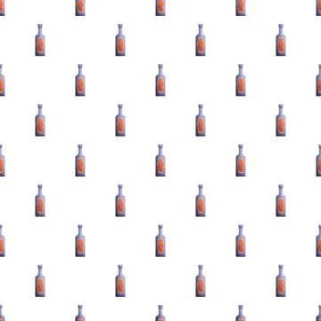 Alcohol bottle seamless pattern repeating beverage background Stock Illustration