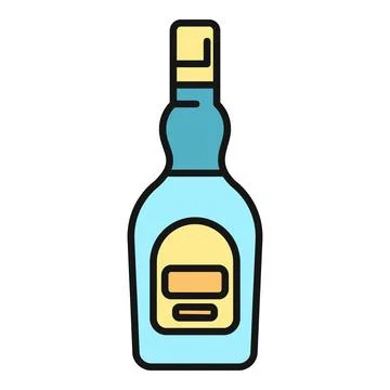 Alcohol bottle vector icon design for beverage menu Illustrazione stock