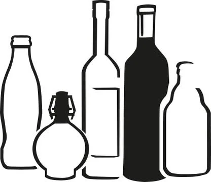 Alcohol bottles Illustrazione stock