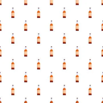 Alcohol bottles seamless pattern for beverages background Stock Illustration