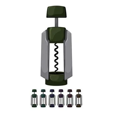 Alcohol corkscrew wine cartoon vector graphic Illustration