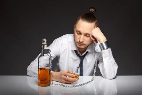 Alcohol dependence in men Stock Photos