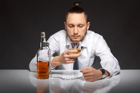 Alcohol dependence in men Stock Photos