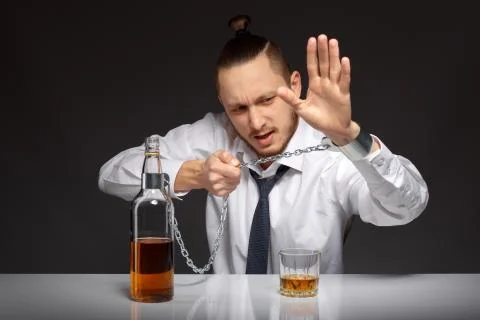 Alcohol dependence in men Foto stock