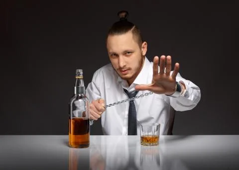 Alcohol dependence in men Stock Photos