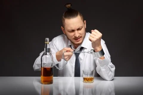Alcohol dependence in men Stock Photos