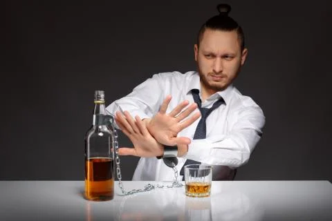 Alcohol dependence in men Stock Photos
