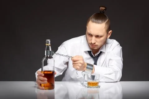 Alcohol dependence in men Stock Photos