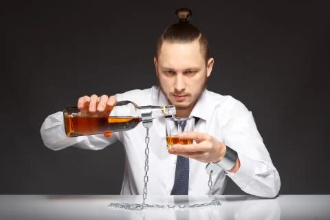 Alcohol dependence in men Stock Photos