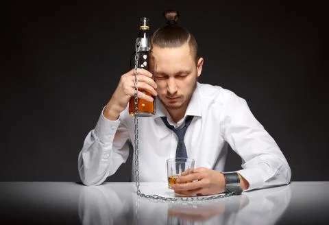 Alcohol dependence in men Stock Photos