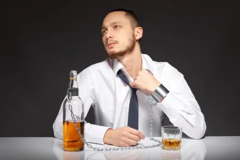 Alcohol dependence in men Stock Photos