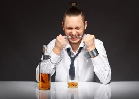 Alcohol dependence in men Stock Photos