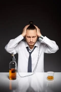 Alcohol dependence in men Stock Photos