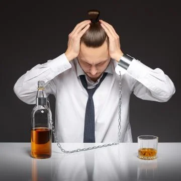 Alcohol dependence in men Stock Photos