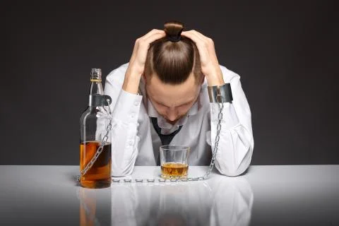Alcohol dependence in men Stock Photos