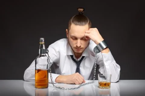 Alcohol dependence in men Stock Photos