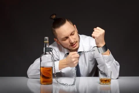 Alcohol dependence in men Stock Photos