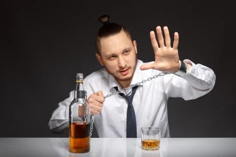 Alcohol dependence in men Stock Photos