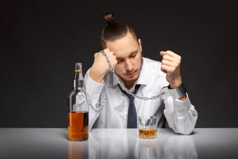 Alcohol dependence in men Foto stock