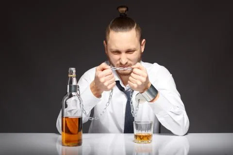 Alcohol dependence in men Stock Photos
