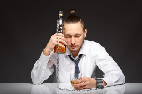Alcohol dependence in men Stock Photos