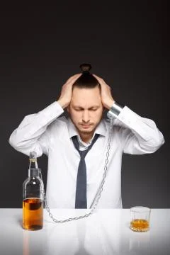 Alcohol dependence in men Stock Photos