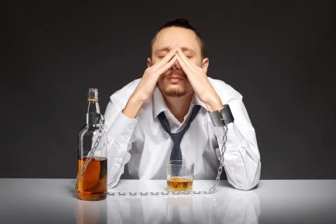 Alcohol dependence in men Stock Photos