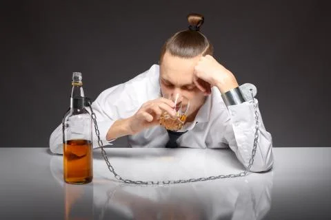 Alcohol dependence in men Stock Photos