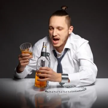 Alcohol dependence in men Stock Photos