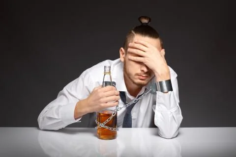 Alcohol dependence in men Stock Photos