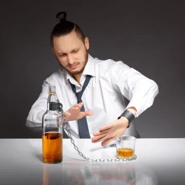 Alcohol dependence in men Stock Photos