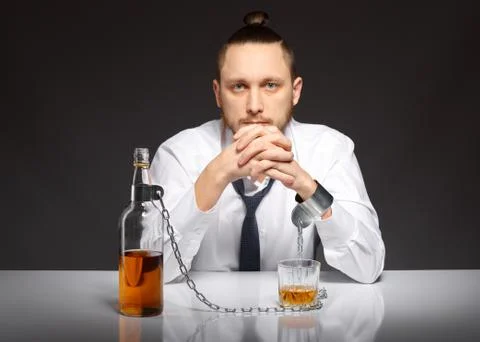Alcohol dependence in men Stock Photos