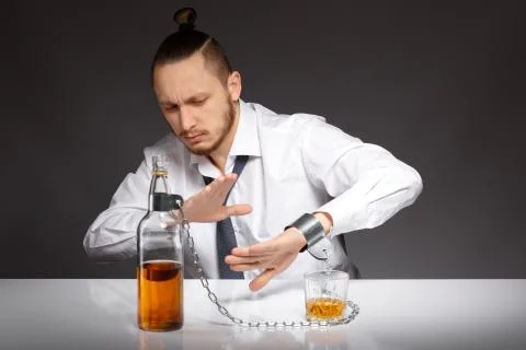 Alcohol dependence in men Stock Photos