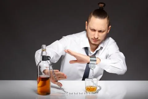 Alcohol dependence in men Stock Photos