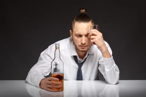 Alcohol dependence in men Stock Photos