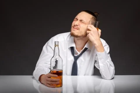Alcohol dependence in men Stock Photos