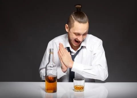 Alcohol dependence in men Stock Photos