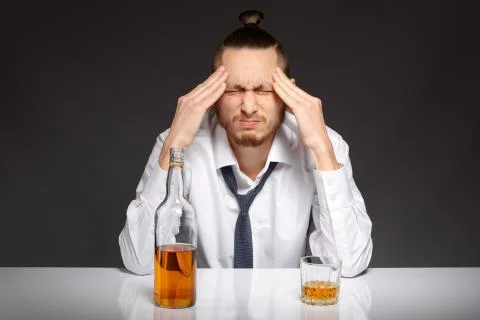 Alcohol dependence in men Stock Photos