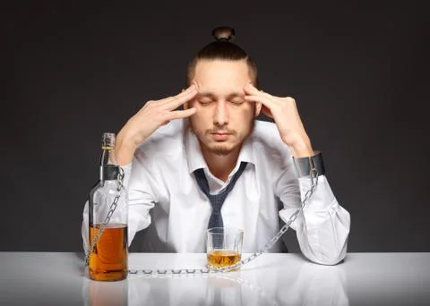 Alcohol dependence in men Stock Photos