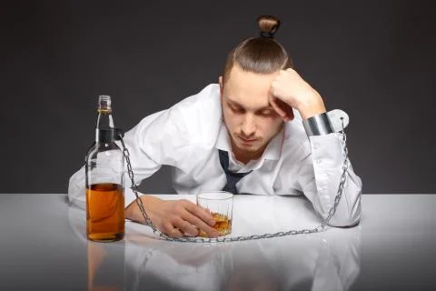 Alcohol dependence in men Stock Photos