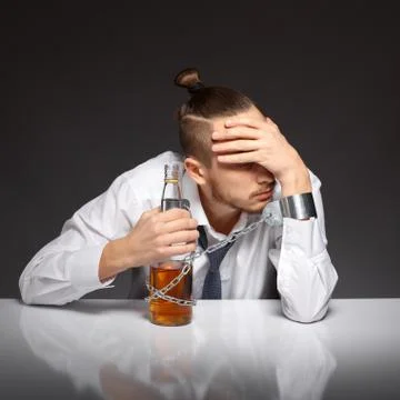 Alcohol dependence in men Stock Photos